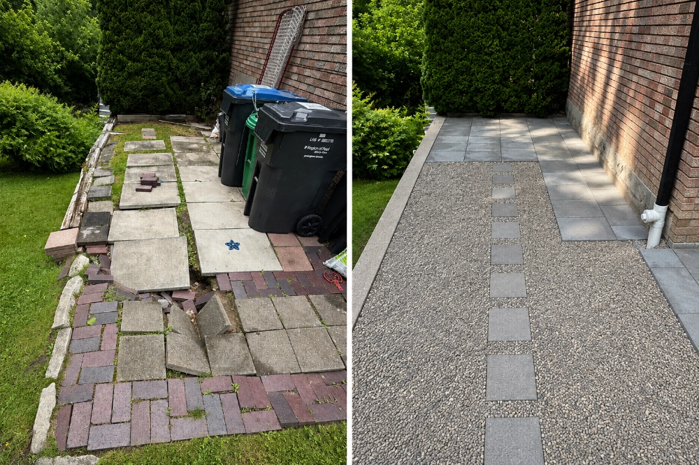 before and after patio